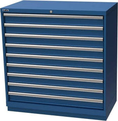 LISTA - 9 Drawer, Modular Storage Cabinet - Steel, 40-1/4" Wide x 22-1/2" Deep x 41-3/4" High, Blue - Apex Tool & Supply