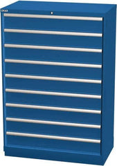 LISTA - 9 Drawer, Modular Storage Cabinet - Steel, 40-1/4" Wide x 22-1/2" Deep x 59-1/2" High, Blue - Apex Tool & Supply