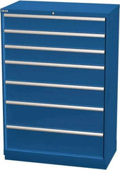 LISTA - 7 Drawer, Modular Storage Cabinet - Steel, 40-1/4" Wide x 22-1/2" Deep x 59-1/2" High, Blue - Apex Tool & Supply