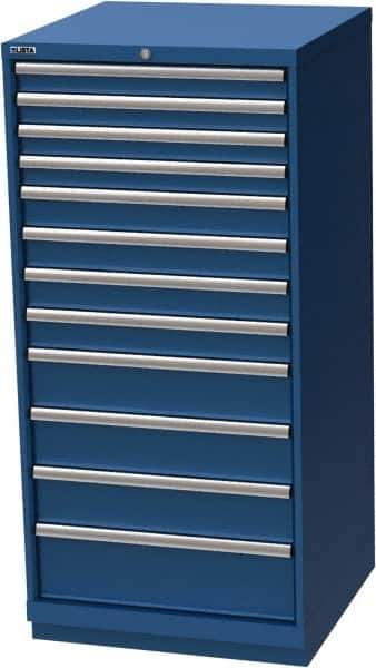 LISTA - 12 Drawer, Modular Storage Cabinet - Steel, 28-1/4" Wide x 28-1/2" Deep x 59-1/2" High, Blue - Apex Tool & Supply