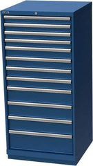 LISTA - 12 Drawer, Modular Storage Cabinet - Steel, 28-1/4" Wide x 28-1/2" Deep x 59-1/2" High, Blue - Apex Tool & Supply
