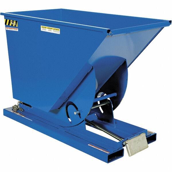 Vestil - 2,000 Lb Load Capacity, 3/4 Cu Yd, Steel Self-Dumping Hopper - 31-11/16" Wide x 61-1/8" Long x 42-11/16" High, Blue - Apex Tool & Supply