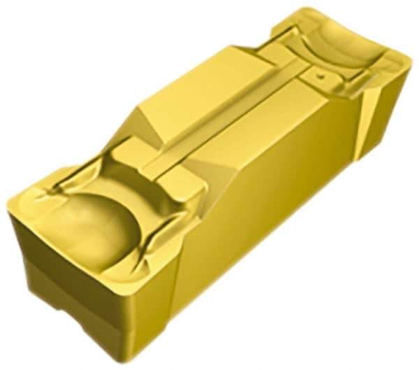 Sandvik Coromant - E2N123 GM Grade 2135, 2.39mm Cutting Width Carbide Grooving Insert - 18.4mm Max Depth of Cut, Neutral, 0.2mm Corner Radius, TiCN/Al2O3/TiN Finish - Apex Tool & Supply