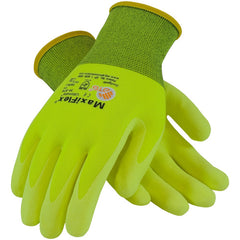 ‎34-874FY/XXL MaxiFlex Seamless Knit - MaxiFlex Ultimate - 15G HV Yellow Nylon Shell - HV Yellow Nitrile MicroFoam - Exact Industrial Supply