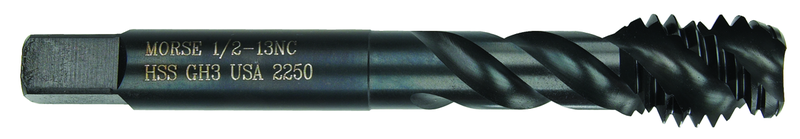 1-3/4-5 Dia. - GH7 - 6 FL - Premium HSS - Black Oxide-Semi Bottoming Oversize +.0035 Shear Tap - Apex Tool & Supply