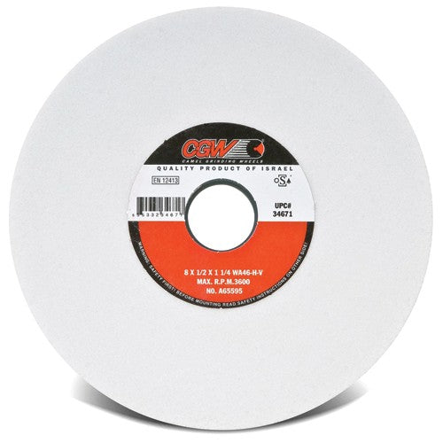 7″ × 1/4″ × 1 1/4″ - WA120 KV - T1 - White Grinding Wheel - Apex Tool & Supply