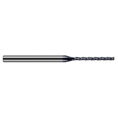 Miniature End Mills - Long Flute - 0.1406″ (9/64″) Cutter Diameter × 0.7500″ (3/4″) Length of Cut Carbide Square End Mill, 4 Flutes, AlTiN Coated - Exact Industrial Supply