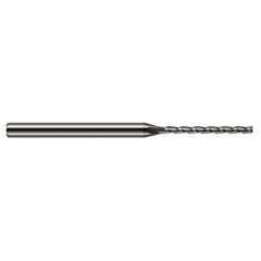 Miniature End Mills - Long Flute - 0.0550″ Cutter Diameter × 0.3850″ Length of Cut Carbide Square End Mill, 3 Flutes - Exact Industrial Supply