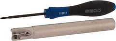 Seco - 5/8" Cut Diam, 0.354" Max Depth of Cut, 5/8" Shank Diam, 5.315" OAL, Indexable Square Shoulder End Mill - XO.X 10T3.. Inserts, Cylindrical Shank, 90° Lead Angle, Through Coolant, Series Turbo 10 - Apex Tool & Supply