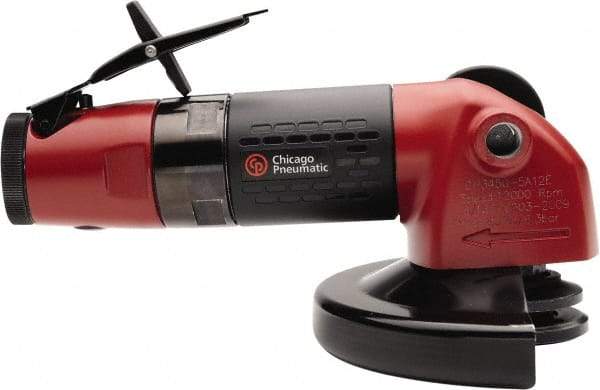 Chicago Pneumatic - 4-1/2" Wheel Diam, 12,000 RPM, Pneumatic Angle & Disc Grinder - 3/8-24 Spindle, 36.04 CFM, Rear Exhaust - Apex Tool & Supply