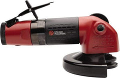 Chicago Pneumatic - 4-1/2" Wheel Diam, 12,000 RPM, Pneumatic Angle & Disc Grinder - 3/8-24 Spindle, 36.04 CFM, Rear Exhaust - Apex Tool & Supply