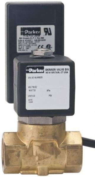 Parker - 1/4" Port, 2 Way, Timer Drain Valve, Brass Solenoid Valve - Normally Closed, FKM Seal - Apex Tool & Supply