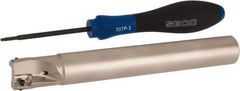 Seco - 3/4" Cut Diam, 0.354" Max Depth of Cut, 3/4" Shank Diam, 5.906" OAL, Indexable Square Shoulder End Mill - XO.X 10T3.. Inserts, Cylindrical Shank, 90° Lead Angle, Through Coolant, Series Turbo 10 - Apex Tool & Supply