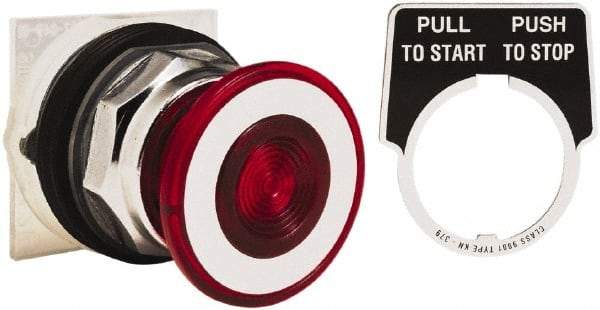 Schneider Electric - 30mm Mount Hole, Extended Straight, Pushbutton Switch Only - Round, Red Pushbutton, Maintained (MA), Weatherproof, Dust and Oil Resistant - Apex Tool & Supply