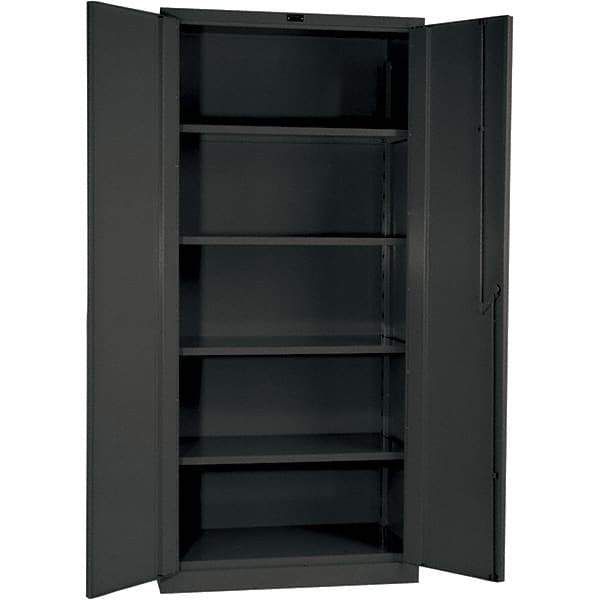 Hallowell - 4 Shelf Locking Storage Cabinet - Steel, 36" Wide x 21" Deep x 78" High, Gray - Apex Tool & Supply