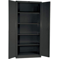 Hallowell - 4 Shelf Locking Storage Cabinet - Steel, 36" Wide x 21" Deep x 78" High, Gray - Apex Tool & Supply