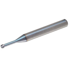 Vargus - M3.5x0.60 Thread, 1/4" Shank Diam, TiCN Coating, Solid Carbide Straight Flute Thread Mill - 3 Flutes, 2.244" OAL, M3.5 Min Noml Diamter - Apex Tool & Supply