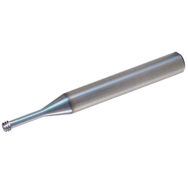 Vargus - 5/16-18 UNJ, 6.4mm Cutting Diam, 3 Flute, Solid Carbide Helical Flute Thread Mill - Internal Thread, 4.24mm LOC, 63mm OAL, 8mm Shank Diam - Apex Tool & Supply
