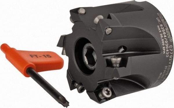 Kennametal - 2" Cut Diam, 0.059" Max Depth, 3/4" Arbor Hole, 6 Inserts, XD 09 Insert Style, Indexable Copy Face Mill - C7792VXD09-A2.00Z06R Cutter Style, 1.574" High, Through Coolant, Series 7792 - Apex Tool & Supply