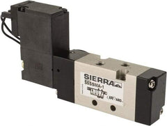 ARO/Ingersoll-Rand - 10-32" Inlet, Solenoid Actuator, Spring Return, 2 Position, Body Ported Solenoid Air Valve - 120 VAC Input, 1/4 CV, 4 Way, 115 psi, 122° Max Temp - Apex Tool & Supply