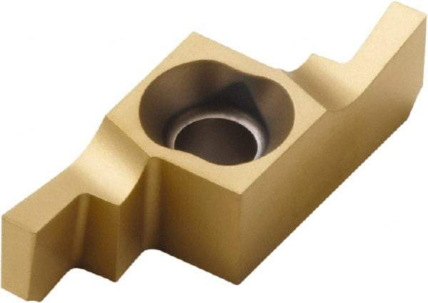Seco - 1212012NR FD Grade CP500, 1.2mm Cutting Width Carbide Grooving Insert - 2.4mm Max Depth of Cut, Right Hand, 0.1mm Corner Radius, TiAlN/TiN Finish - Apex Tool & Supply