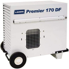 LB White - 170,000 BTU Rating, Ductable Unit Heater - 4,000 Sq Ft Max Heating Area, 100 Lb Capacity, Fuel with Natural Gas & Propane - Apex Tool & Supply