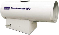 LB White - 250,000 to 400,000 BTU Rating, Propane Forced Air Heater with Thermostat - 9,000 Sq Ft Max Heating Area, 2 to 100 Lb Cylinders Capacity, Fuel with Propane - Apex Tool & Supply