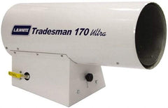 LB White - 125,000 to 170,000 BTU Rating, Propane Forced Air Heater with Thermostat - 4,000 Sq Ft Max Heating Area, 100 Lb Capacity, Fuel with Propane - Apex Tool & Supply