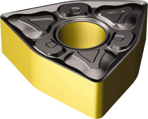Sandvik Coromant - WNMG432 XM Grade 2220 Carbide Turning Insert - TiCN/AI2O3/TiN Finish, 80° Trigon, 1/2" Inscr Circle, 3/16" Thick, 1/32" Corner Radius - Apex Tool & Supply