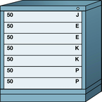 Bench-Standard Cabinet - 7 Drawers - 30 x 28-1/4 x 33-1/4" - Single Drawer Access - Apex Tool & Supply