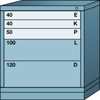 Bench-Standard Cabinet - 5 Drawers - 30 x 28-1/4 x 33-1/4" - Multiple Drawer Access - Apex Tool & Supply