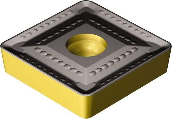 Sandvik Coromant - SCMT3809 XH Grade 4215 Carbide Turning Insert - TiCN/AI2O3/TiN Finish, 90° Square, 1-1/2" Inscr Circle, 3/8" Thick, 1/8" Corner Radius - Apex Tool & Supply
