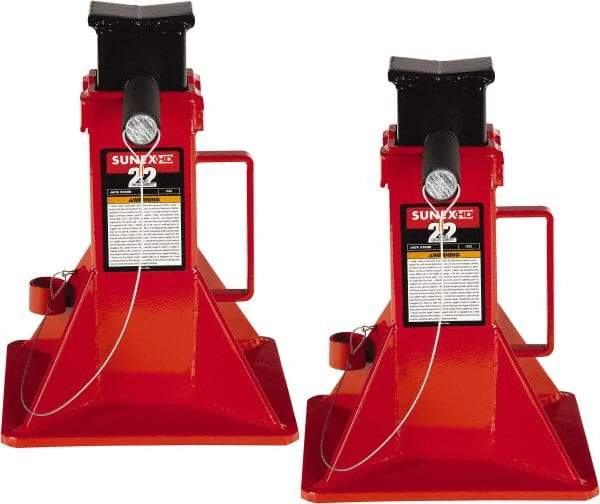 Sunex Tools - 22 Ton Load Capacity Ratcheting Jack Stand - 11-13/16 to 19-3/4" High, 10" Base Width, 2-5/16" Saddle Length x 3-1/2" Saddle Width - Apex Tool & Supply