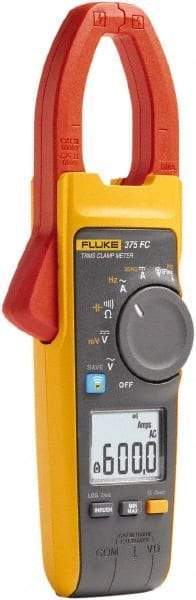 Fluke - 375 FC, CAT IV, CAT III, Digital True RMS Clamp Meter with 1.3386" Clamp On Jaws - 1000 VAC/VDC, 999.9 AC/DC Amps, Measures Voltage, Capacitance, Current, Frequency, mVDC, Resistance - Apex Tool & Supply