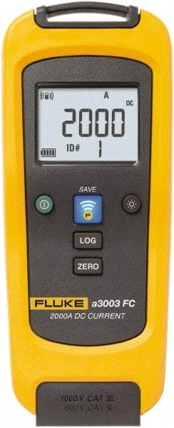 Fluke - A3003FC, CAT IV, CAT III, Digital Wireless Clamp Meter with 2.5197" Clamp On Jaws - 2000 AC/DC Amps, 2000 DC Amps, Measures Current - Apex Tool & Supply