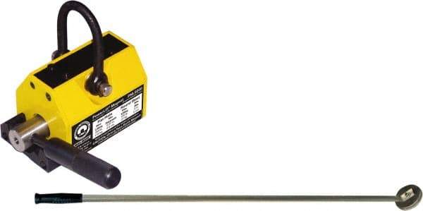 Mag-Mate - 250 Lb Load Capacity, Magnetic Lifter - 6-5/8" High x 2-5/8" Wide, 2" Head/Holder Diam, 2 Poles, For Use with Flat & Round Ferrous Metal - Apex Tool & Supply