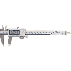 Mitutoyo - 0 to 6" Range 0.01mm Resolution, Electronic Caliper - Steel with 40mm Carbide-Tipped Jaws, 0.001" Accuracy - Apex Tool & Supply