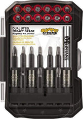 Montana - 26 Piece, Power Driving Set - 0.05 to 1/4" Hex, #1, #2, 1/4" Drive - Apex Tool & Supply