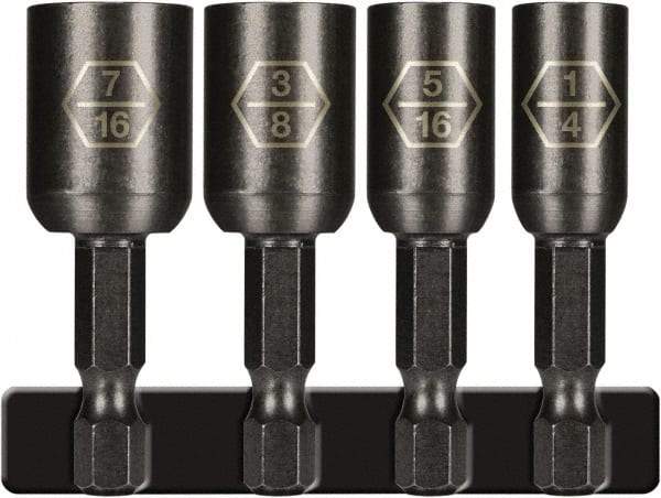 Montana - 4 Piece, Magnetic Nutsetter - 1/4" Drive - Apex Tool & Supply
