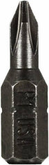 Montana - #1 Phillips Screwdriver Bit - 1/4" Hex Drive, 1" OAL - Apex Tool & Supply