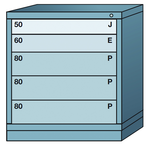 32.25 x 28.25 x 30'' (5 Drawers) - Pre-Engineered Modular Drawer Cabinet Bench Height (104 Compartments) - Apex Tool & Supply