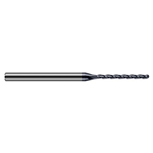 ‎0.04″ Dia. × 1/8″ Shank × 0.2″ DOC × 2-1/2″ OAL, Carbide AlTiN, Long , 3 Flute, Ballnose End Mill - Exact Industrial Supply