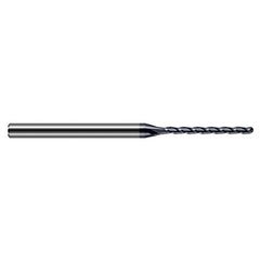 ‎0.03″ Dia. × 1/8″ Shank × 1-1/2″ DOC × 2-1/2″ OAL, Carbide AlTiN, Long , 3 Flute, Ballnose End Mill - Exact Industrial Supply