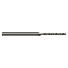 ‎0.08″ Dia. × 1/8″ Shank × 3/4″ DOC × 2-1/2″ OAL, Carbide Uncoated, Long , 3 Flute, Ballnose End Mill - Exact Industrial Supply