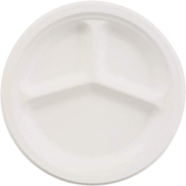 Chinet - Chinet 10-1/4" 3 Compartment Paper Plate - White - Apex Tool & Supply