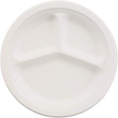 Chinet - Chinet 10-1/4" 3 Compartment Paper Plate - White - Apex Tool & Supply