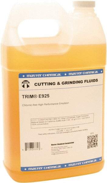 Master Fluid Solutions - Trim E925, 1 Gal Bottle Emulsion Fluid - Water Soluble, For Cutting, Drilling, Sawing, Grinding - Apex Tool & Supply