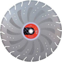 Husqvarna - 14" Diam, 25/32 & 1" Arbor Hole Diam, Continuous Edge Tooth Wet & Dry Cut Saw Blade - Diamond-Tipped, General Purpose Action, Standard Round Arbor - Apex Tool & Supply