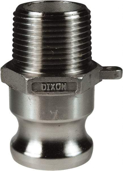 Dixon Valve & Coupling - 4" Stainless Steel Cam & Groove Suction & Discharge Hose Male Adapter Male NPT Thread - Part F, 4" Thread, 100 Max psi - Apex Tool & Supply