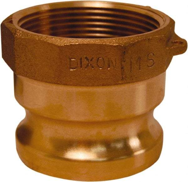 Dixon Valve & Coupling - 2-1/2" Brass Cam & Groove Suction & Discharge Hose Male Adapter Female NPT Thread - Part A, 2-1/2" Thread, 150 Max psi - Apex Tool & Supply